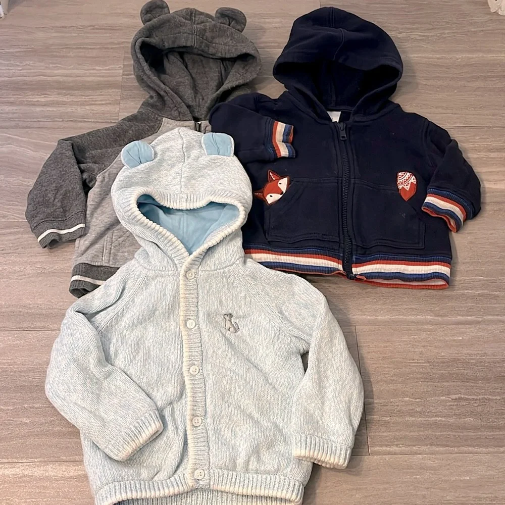 3 Piece Baby Gymboree Hooded Sweater Lot